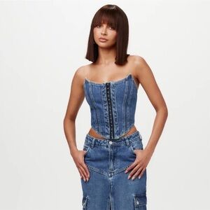 Naked Wardrobe Denim Dreams Corset Top